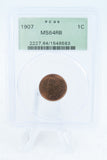 1907-P PCGS MS64RB Indian Cent Business Strike 1C