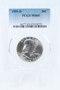 1959-D PCGS MS65 Franklin Half Dollar Business Strike 50C