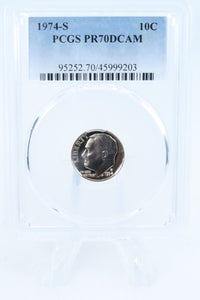 1974-S PCGS PR70DCAM Roosevelt Dime Proof 10C