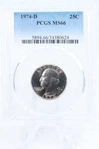 1974-D PCGS MS66 Washington Quarter Business Strike 25C