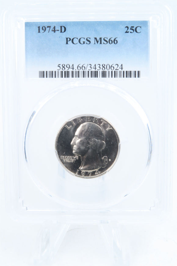 1974-D PCGS MS66 Washington Quarter Business Strike 25C