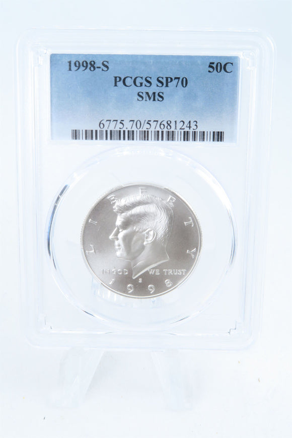 1998-S PCGS SP70 SMS Kennedy Half Dollar 50C