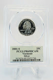 2001-S PCGS PR69DCAM Silver Vermont State Quarter Proof 25C