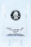 2006-S PCGS PR70DCAM Silver Colorado State Quarter Proof 25C