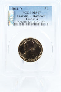 2014-D PCGS MS67 Franklin D. Roosevelt Position A Presidential Dollar