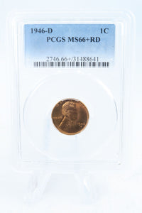 1946-D PCGS MS66+RD Lincoln Wheat Cent Business Strike 1C