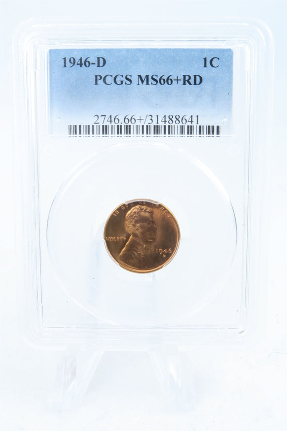 1946-D PCGS MS66+RD Lincoln Wheat Cent Business Strike 1C