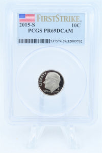 2015-S PCGS PR69DCAM First Strike Roosevelt Dime Proof 10C