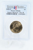 2008-P PCGS SP68 James Monroe Position B Presidential Dollar Satin Finish
