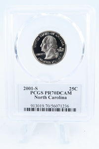 2001-S PCGS PR70DCAM North Carolina State Quarter Proof 25C