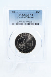 2001-P PCGS MS70 Capitol Visitor Modern Commemorative Half Dollar 50C