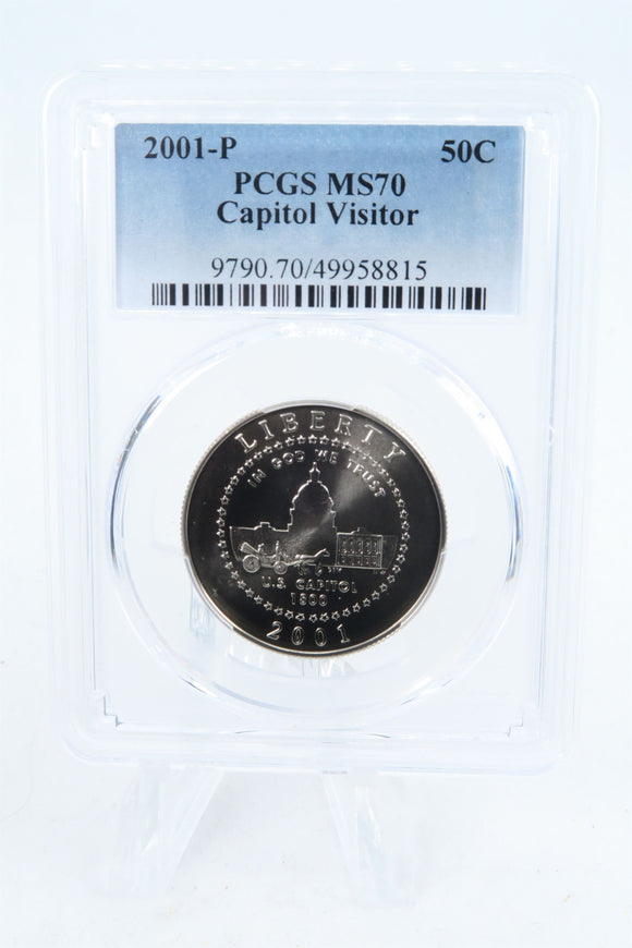 2001-P PCGS MS70 Capitol Visitor Modern Commemorative Half Dollar 50C