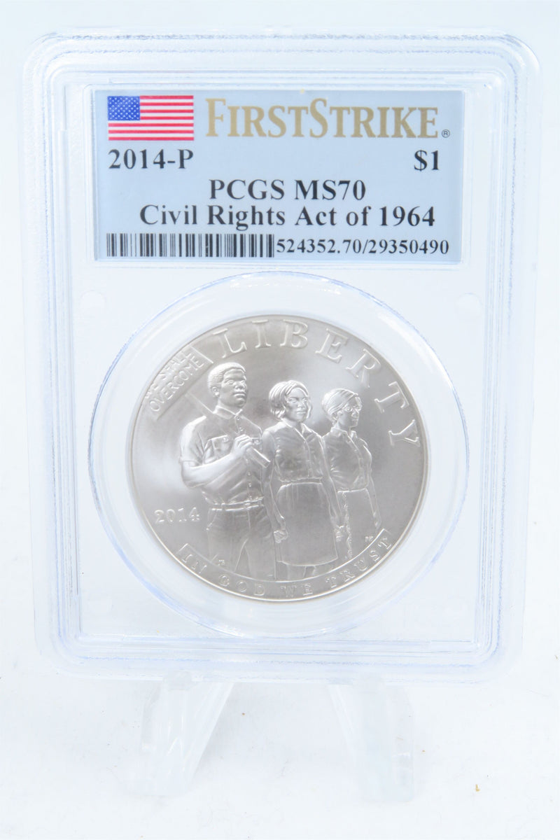 2014-P PCGS MS70 Civil Rights Act Of 1964 Silver Modern Commemorative ...