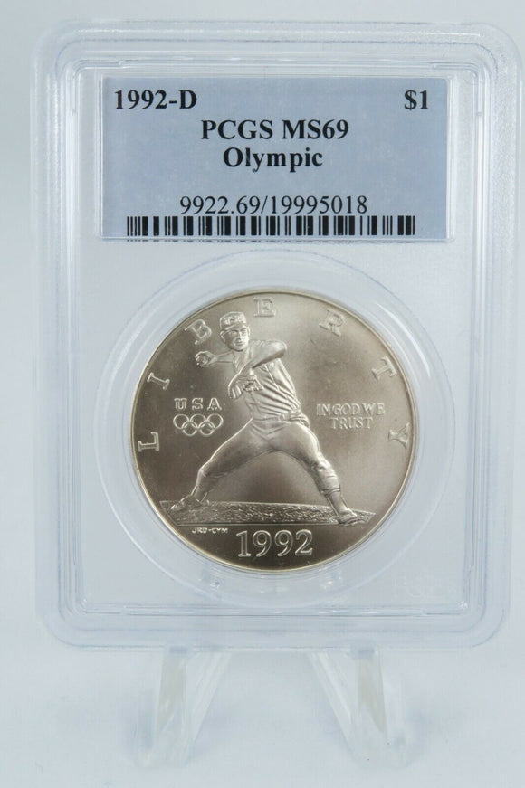 1992-D PCGS MS69 Olympic Modern Commemorative Silver Dollar Business Strike