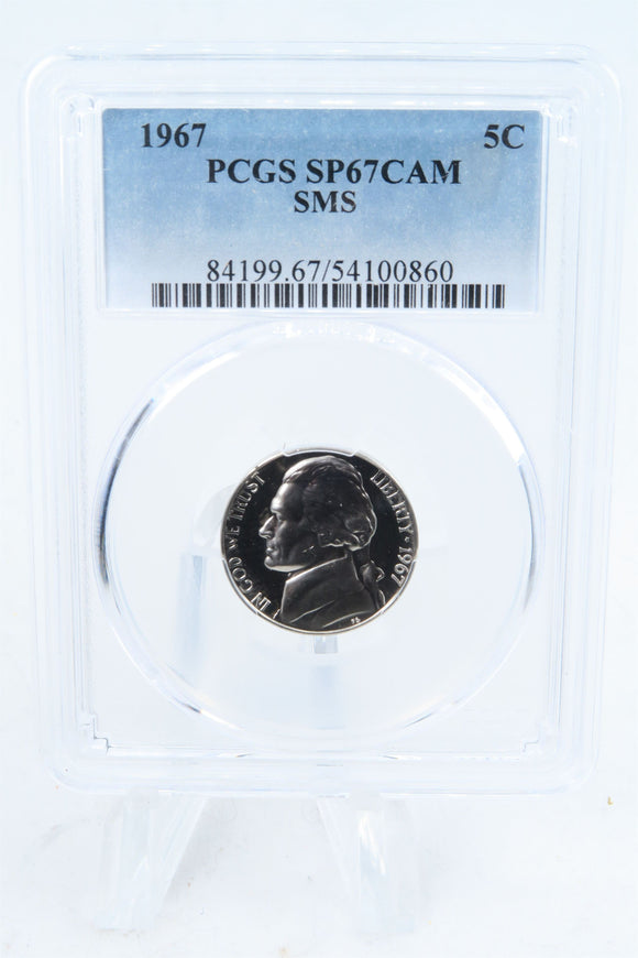 1967-P PCGS SP67CAM SMS Jefferson Nickel 5C