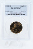 2003-D PCGS MS67 Sacagawea Dollar Business Strike