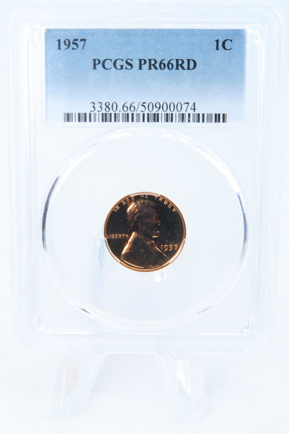 1957-P PCGS PR66RD Lincoln Wheat Cent Proof 1C