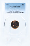 1957-P PCGS PR66RD Lincoln Wheat Cent Proof 1C