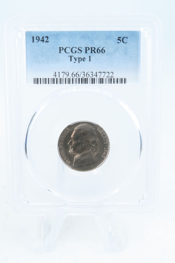 1942-P PCGS PR66 Type 1 Jefferson Nickel Proof 5C