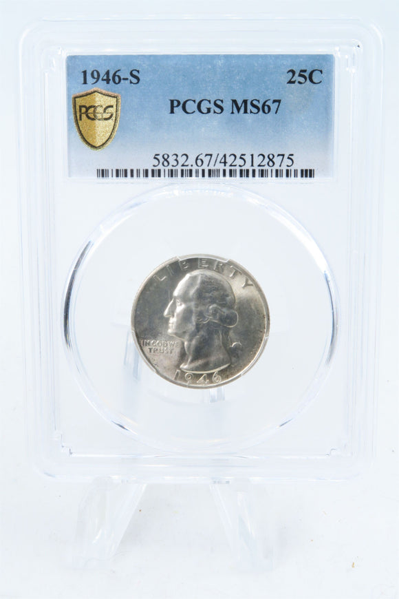 1946-S PCGS MS67 Washington Quarter Business Strike 25C