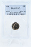1966-P PCGS MS67 Roosevelt Dime Business Strike 10C