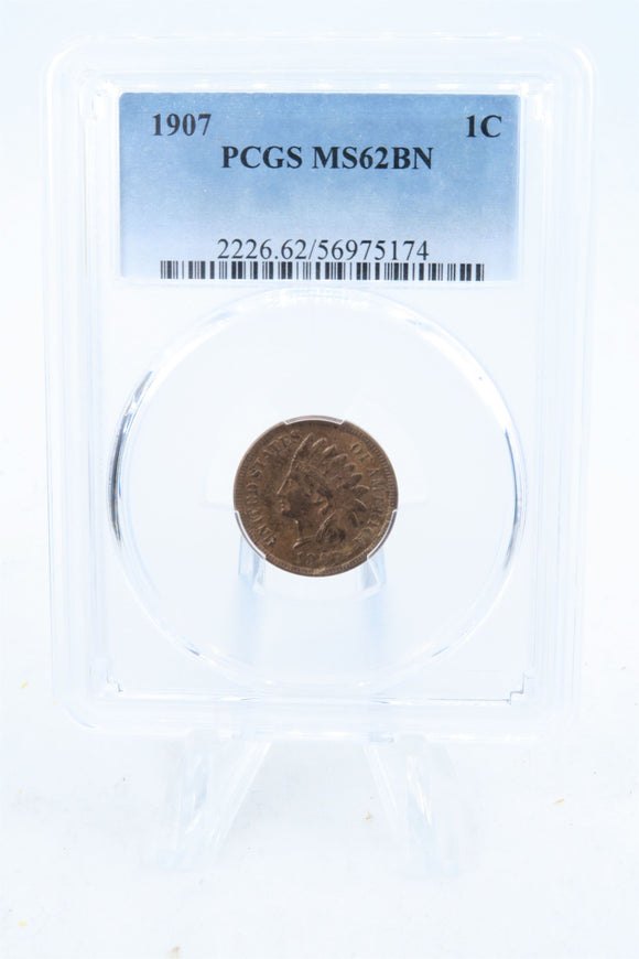 1907-P PCGS MS62BN Indian Cent Business Strike 1C