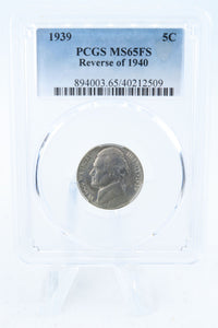 1939-P PCGS MS65FS Reverse of 1940 Jefferson Nickel Full Steps 5C