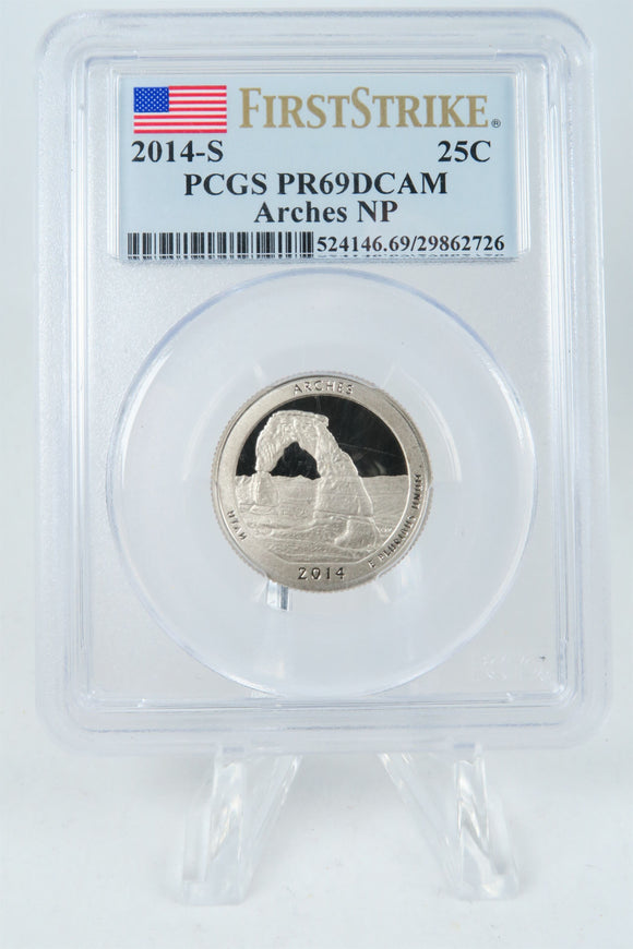 2014-S PCGS PR69DCAM Arches NP Quarter Proof 25C