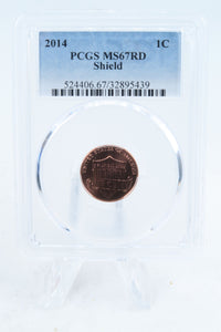 2014-P PCGS MS67RD Lincoln Shield Cent Business Strike 1C