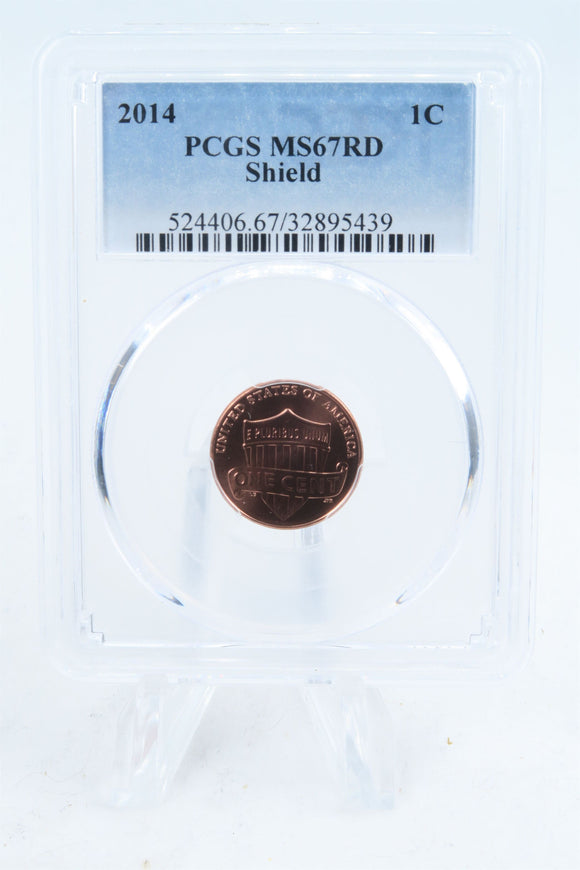 2014-P PCGS MS67RD Lincoln Shield Cent Business Strike 1C