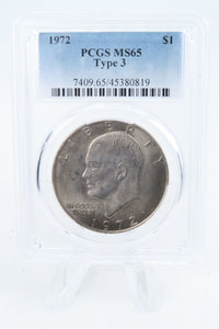 1972-P PCGS MS65 Type 3 Eisenhower Ike Dollar Business Strike