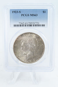 1923-S PCGS MS63 Peace Dollar Business Strike