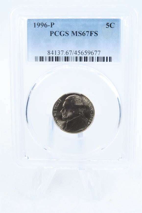 1996-P PCGS MS67FS Jefferson Nickel Full Steps Business Strike 5C