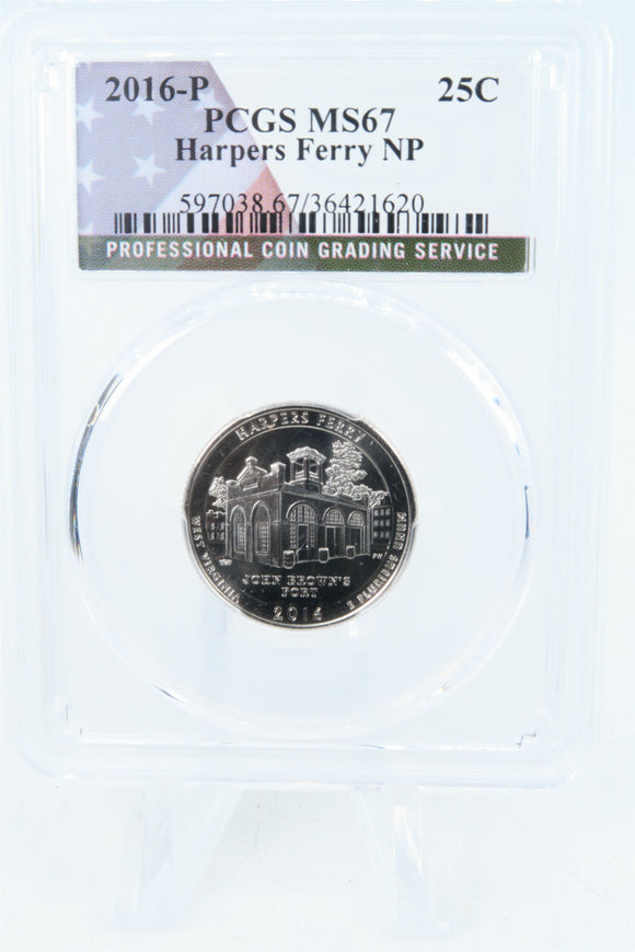 2016-P PCGS MS67 Harpers Ferry NP Quarter Business Strike 25C