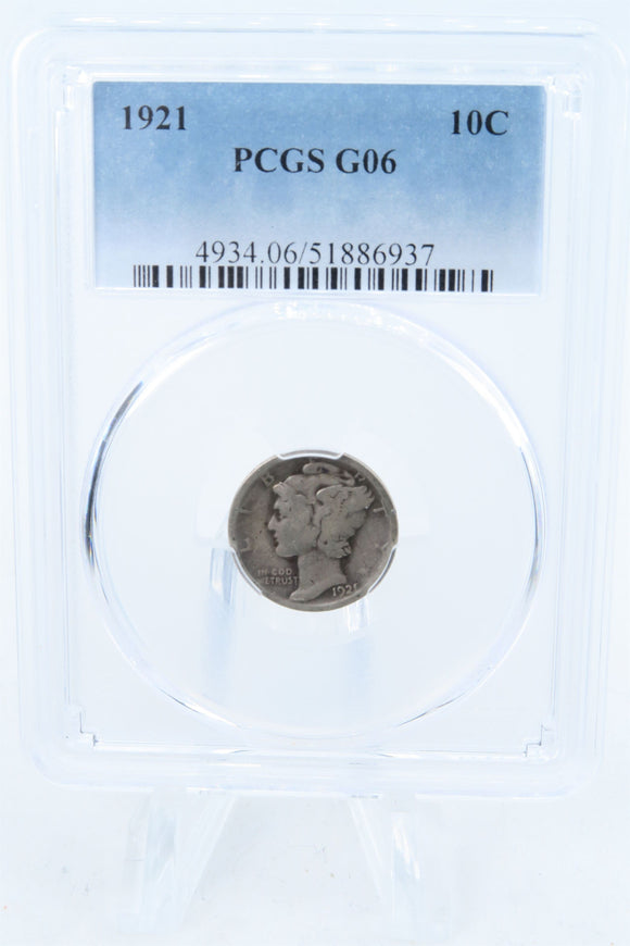 1921-P PCGS G06 Mercury Dime Business Strike 10C