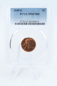 1949-S PCGS MS67RD Lincoln Wheat Cent Business Strike 1C