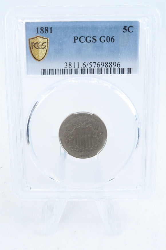 1881-P PCGS G06 Shield Nickel Business Strike 5C