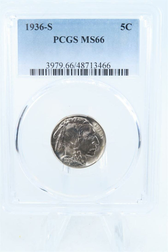 1936-S PCGS MS66 Buffalo Nickel Business Strike 5C