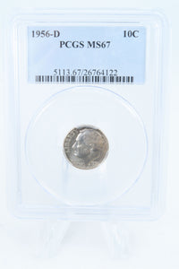 1956-D PCGS MS67 Roosevelt Dime Business Strike 10C