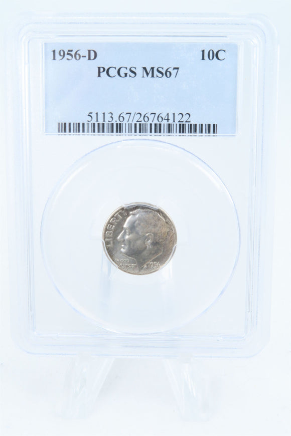 1956-D PCGS MS67 Roosevelt Dime Business Strike 10C