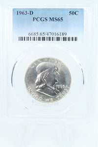 1963-D PCGS MS65 Franklin Half Dollar Business Strike 50C