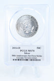2014-D PCGS MS70 Silver 50th Anniversary Set Kennedy Half Dollar 50C