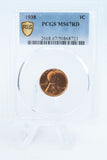 1938-P PCGS MS67RD Lincoln Wheat Cent Business Strike 1C
