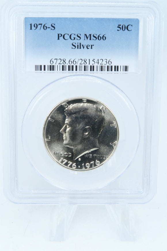 1976-S PCGS MS66 Silver Kennedy Half Dollar Business Strike 50C