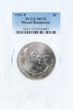 1991-P PCGS MS70 Mount Rushmore Silver Modern Commemorative Dollar