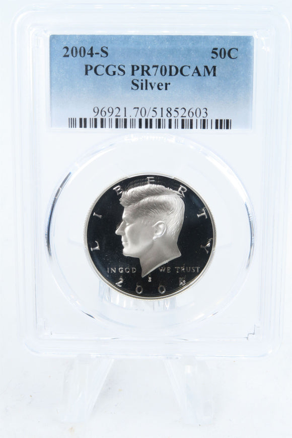 2004-S PCGS PR70DCAM Silver Kennedy Half Dollar Proof 50C