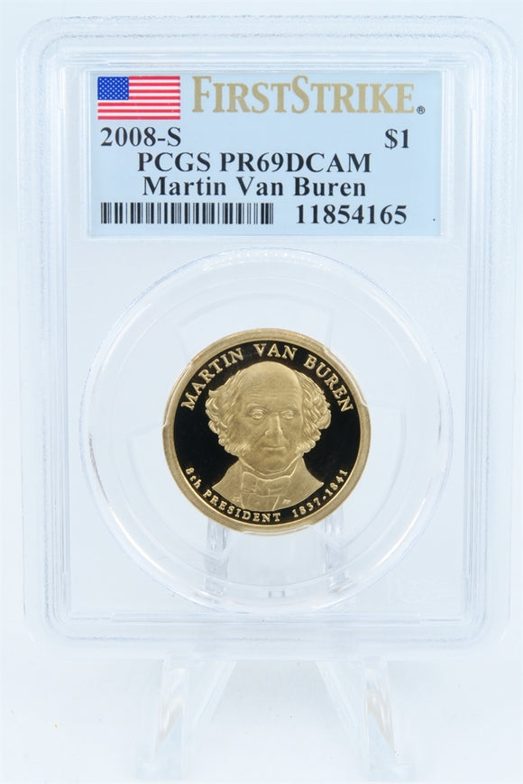 2008-S PCGS PR69DCAM Martin Van Buren Presidential Dollar Proof