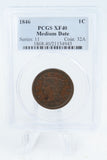 1846-P PCGS XF40BN Medium Date Braided Hair Cent Business Strike 1C