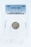 1912-P PCGS AU55 Barber Dime Business Strike 10C