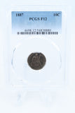 1887-P PCGS F12 Liberty Seated Dime Business Strike 10C